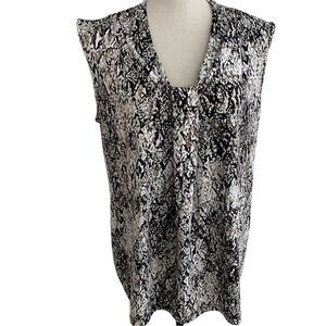 Dana Buchman Abstract Sleeveless Blouse Top size XL